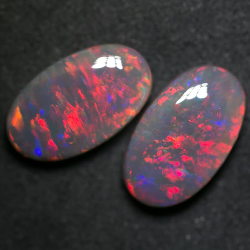8.26 ct black crystal opal pair 14x8.5mm - Image 3