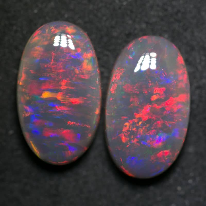 8.26 ct black crystal opal pair 14x8.5mm - Image 4