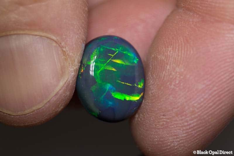 8.79 ct black opal gem with Chinese writing 15x12x7mm - Image 2