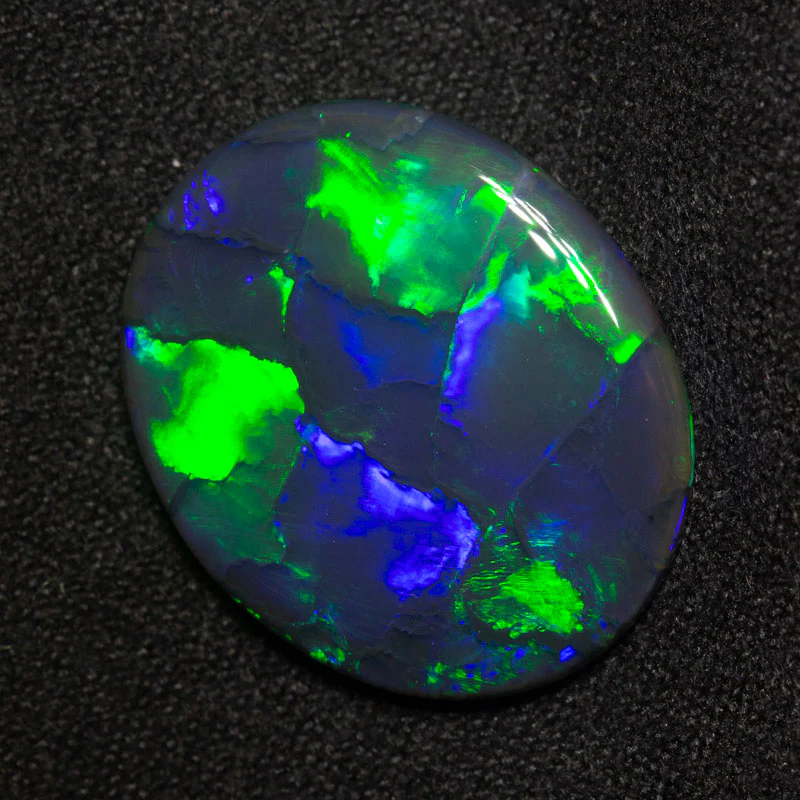 9.87 ct gem black opal 20.6x17.1x4.3mm - Image 2