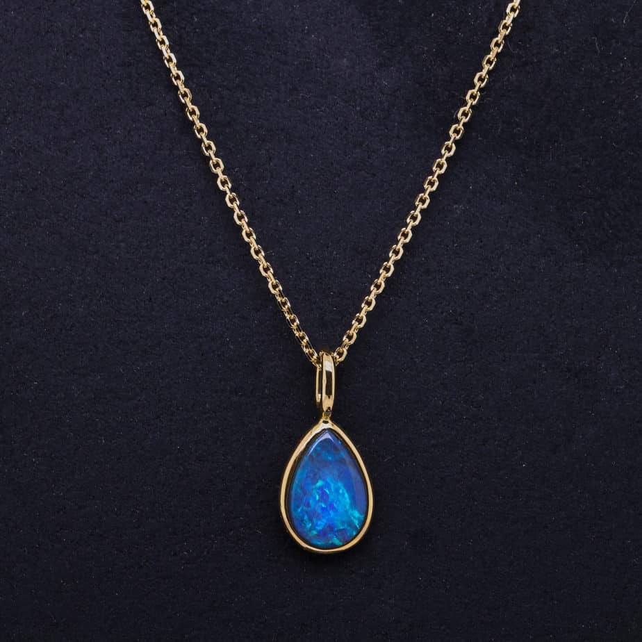 Allegra Yellow Gold Black Opal Necklace 1.42Ct - Image 2