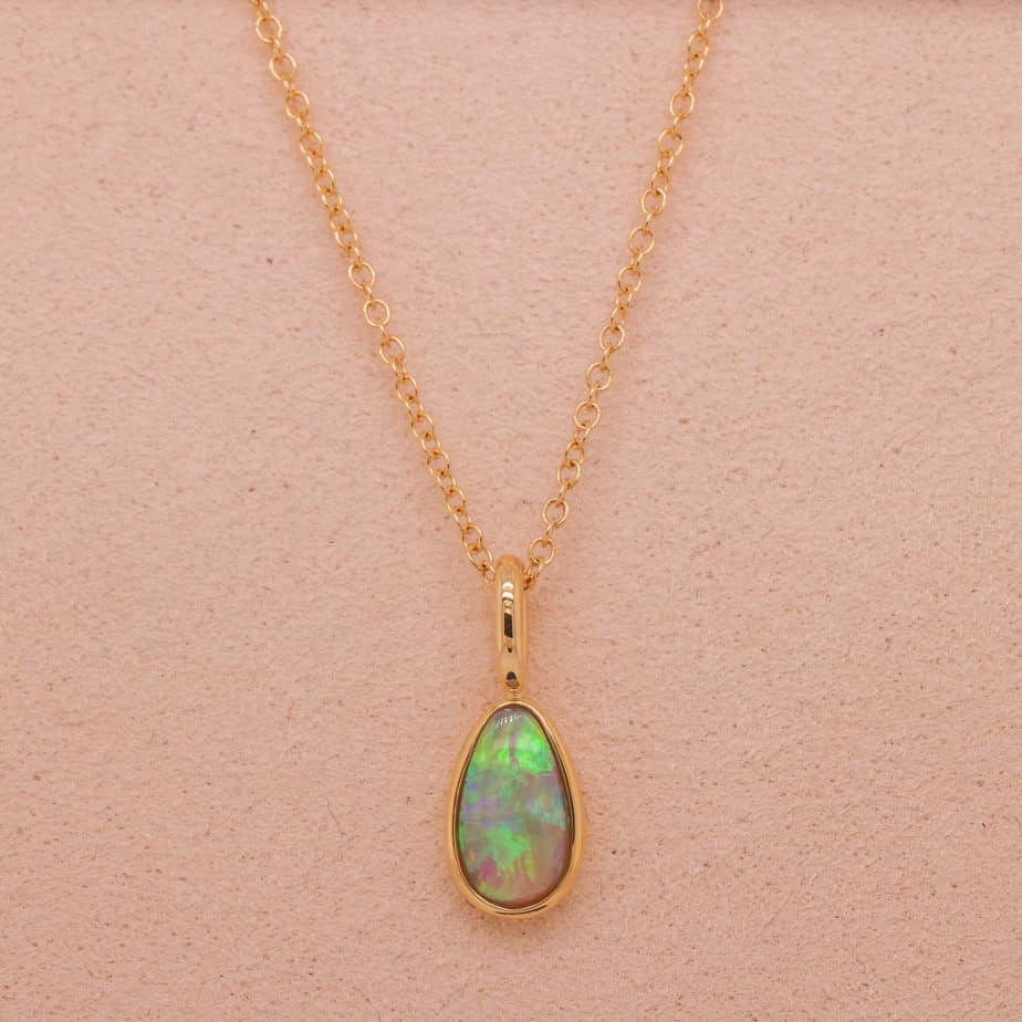 Allegra Yellow Gold Crystal Opal Necklace 0.63Ct - Image 2