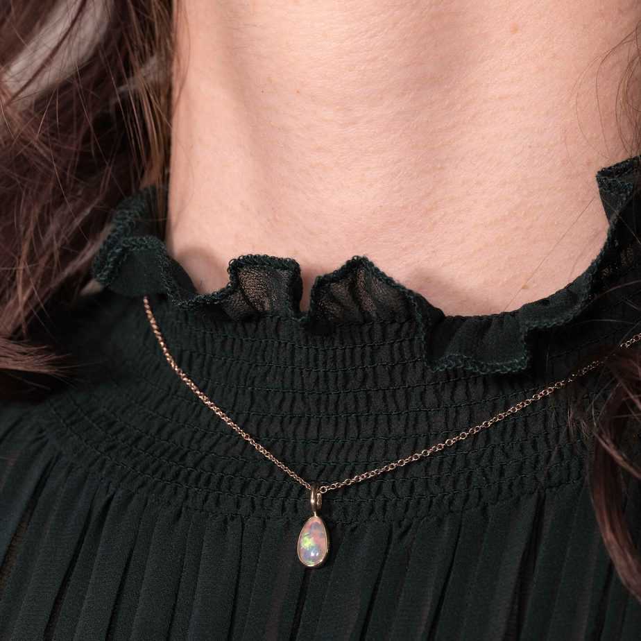 Allegra Yellow Gold Crystal Opal Necklace 0.63Ct - Image 4