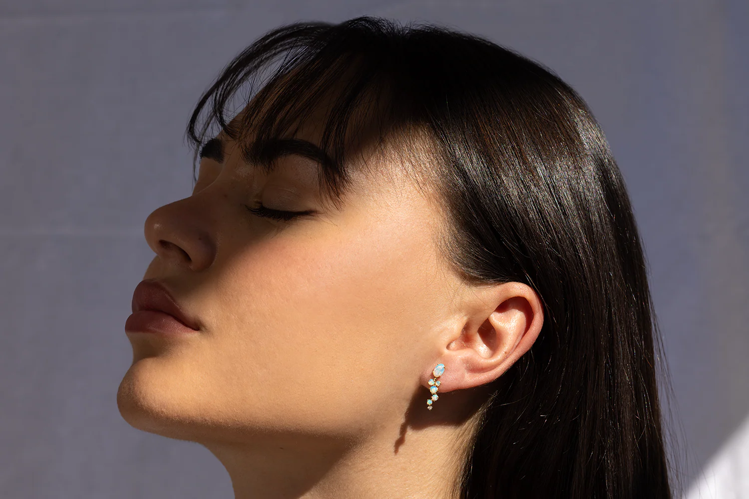 Celine Earrings 18kt Gold with 1.00ct Crystal Opals and Diamonds - Image 2
