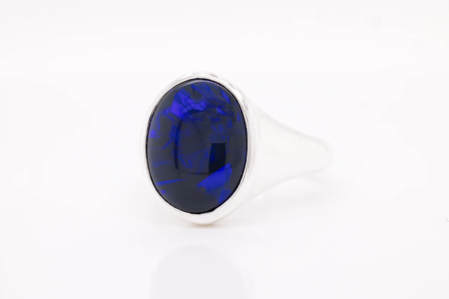 Custom Valentina Ring Sterling Silver with 7.74 ct Black Opal - Image 2