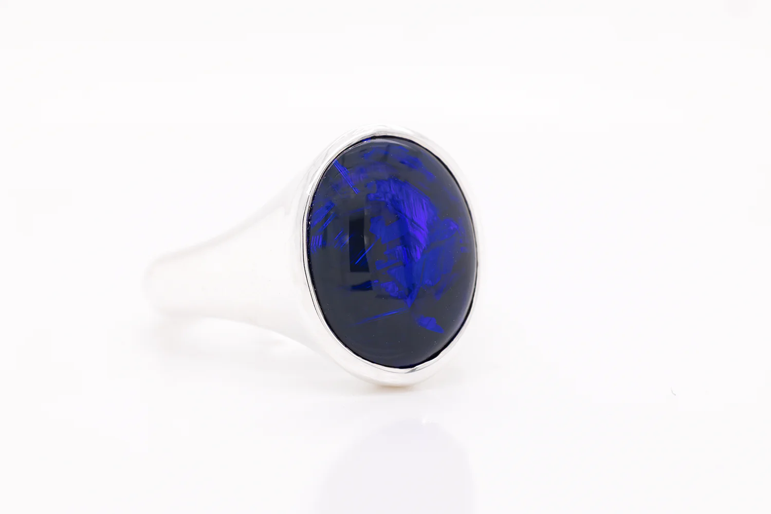 Custom Valentina Ring Sterling Silver with 7.74 ct Black Opal - Image 3