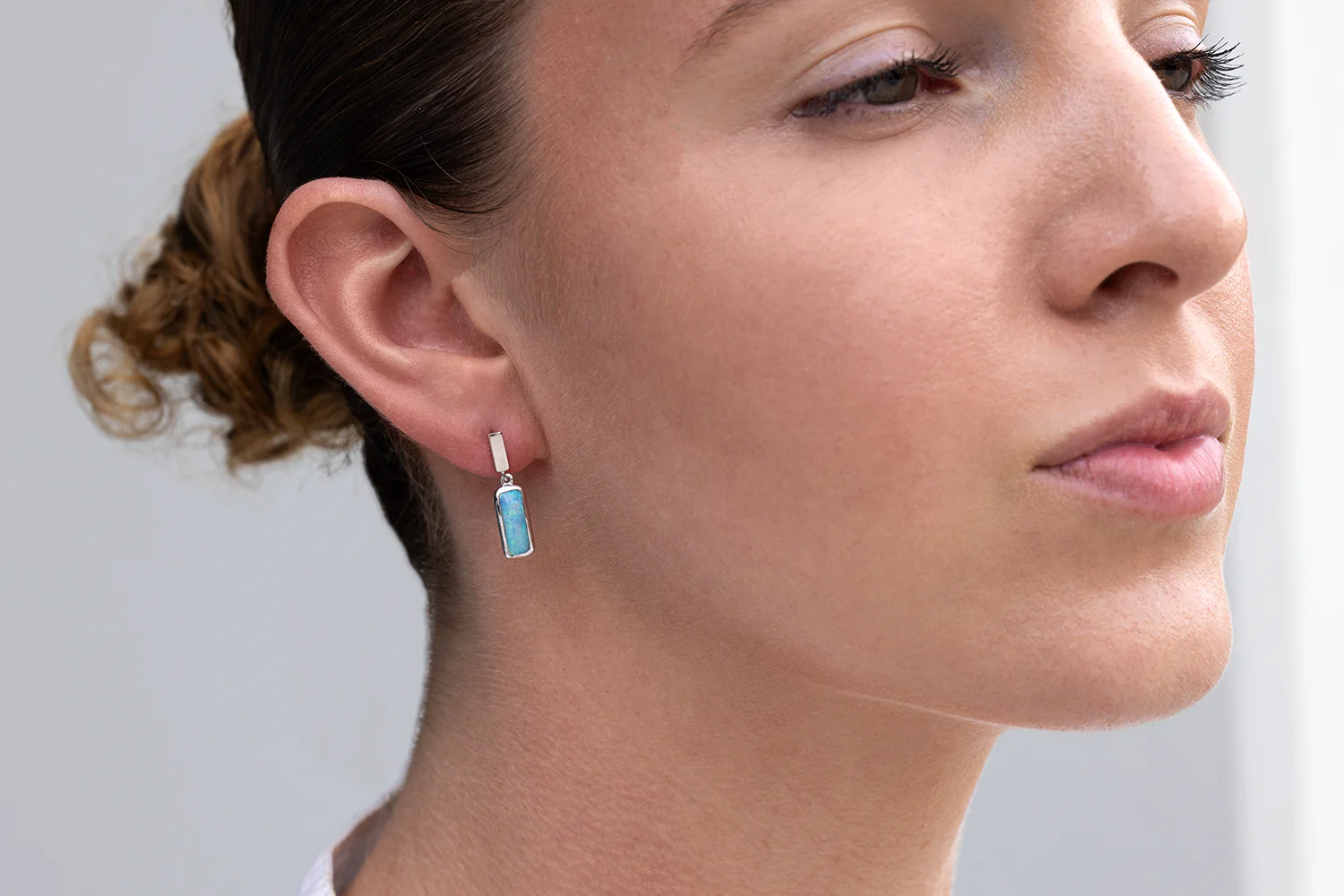 Drop Stud Earrings Sterling Silver with 2.96ct Boulder Opals - Image 3