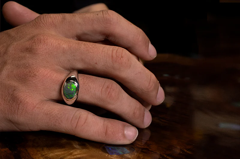 Duke Ring Sterling Silver with 1.82ct dark opal - Image 2