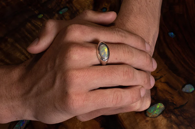 Duke Ring Sterling Silver with 2.56ct dark opal - Image 4