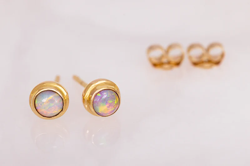 Gabriel Earrings 18kt Yellow Gold 0.34ct Crystal Opals - Image 3