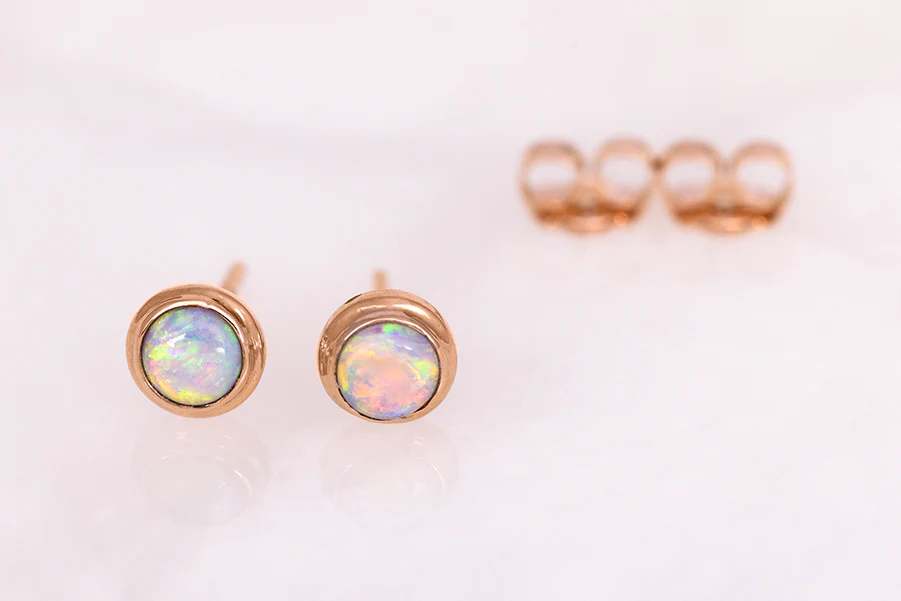 Gabriel Earrings 18kt Rose Gold 0.34ct Crystal Opals - Image 4