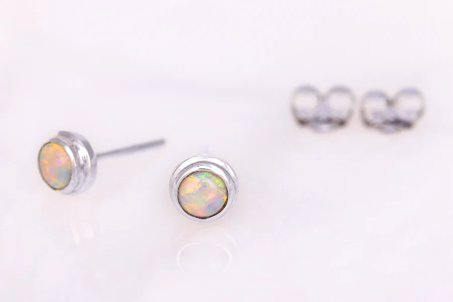 Gabriel Earrings Sterling Silver 0.34ct Crystal Opals - Image 2