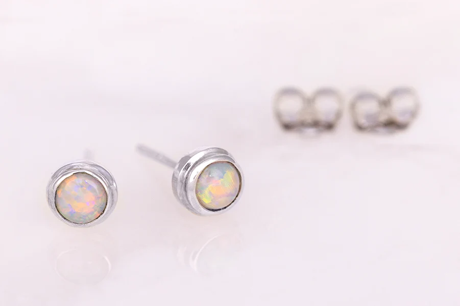 Gabriel Earrings Sterling Silver 0.34ct Crystal Opals - Image 3