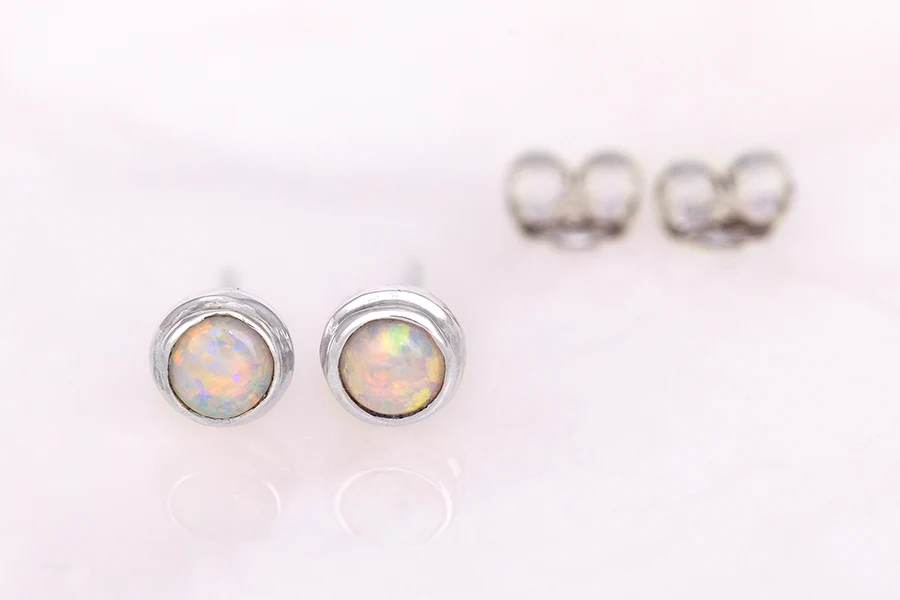 Gabriel Earrings Sterling Silver 0.34ct Crystal Opals - Image 4