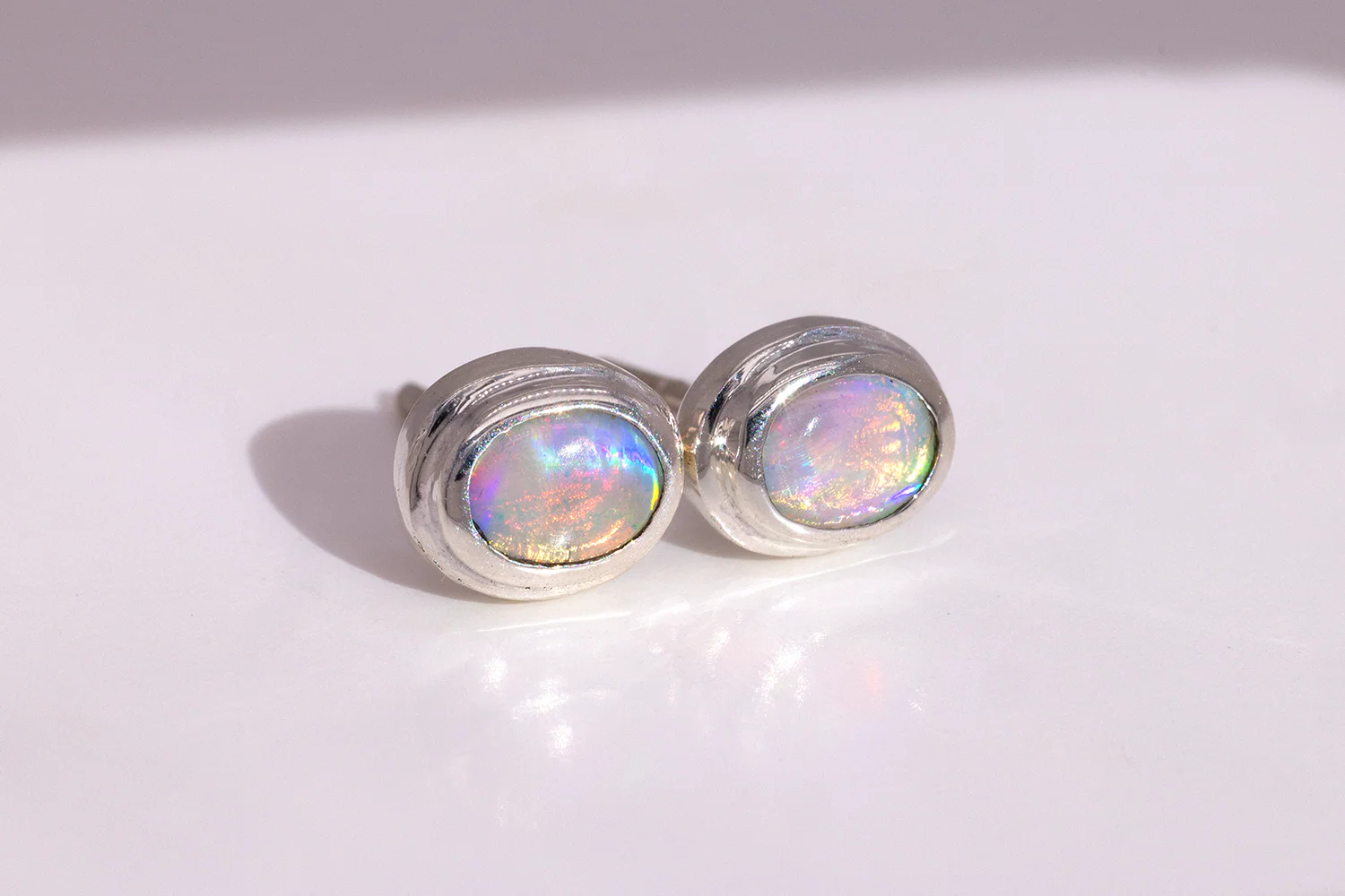 Gabriel Earrings Sterling Silver with 0.42ct Crystal Opals - Image 2