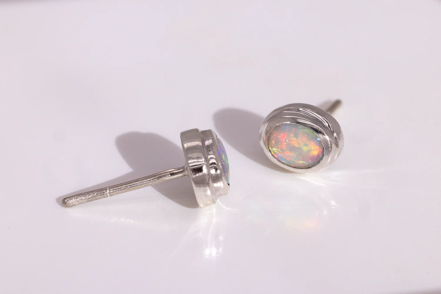 Gabriel Earrings Sterling Silver with 0.42ct Crystal Opals - Image 3