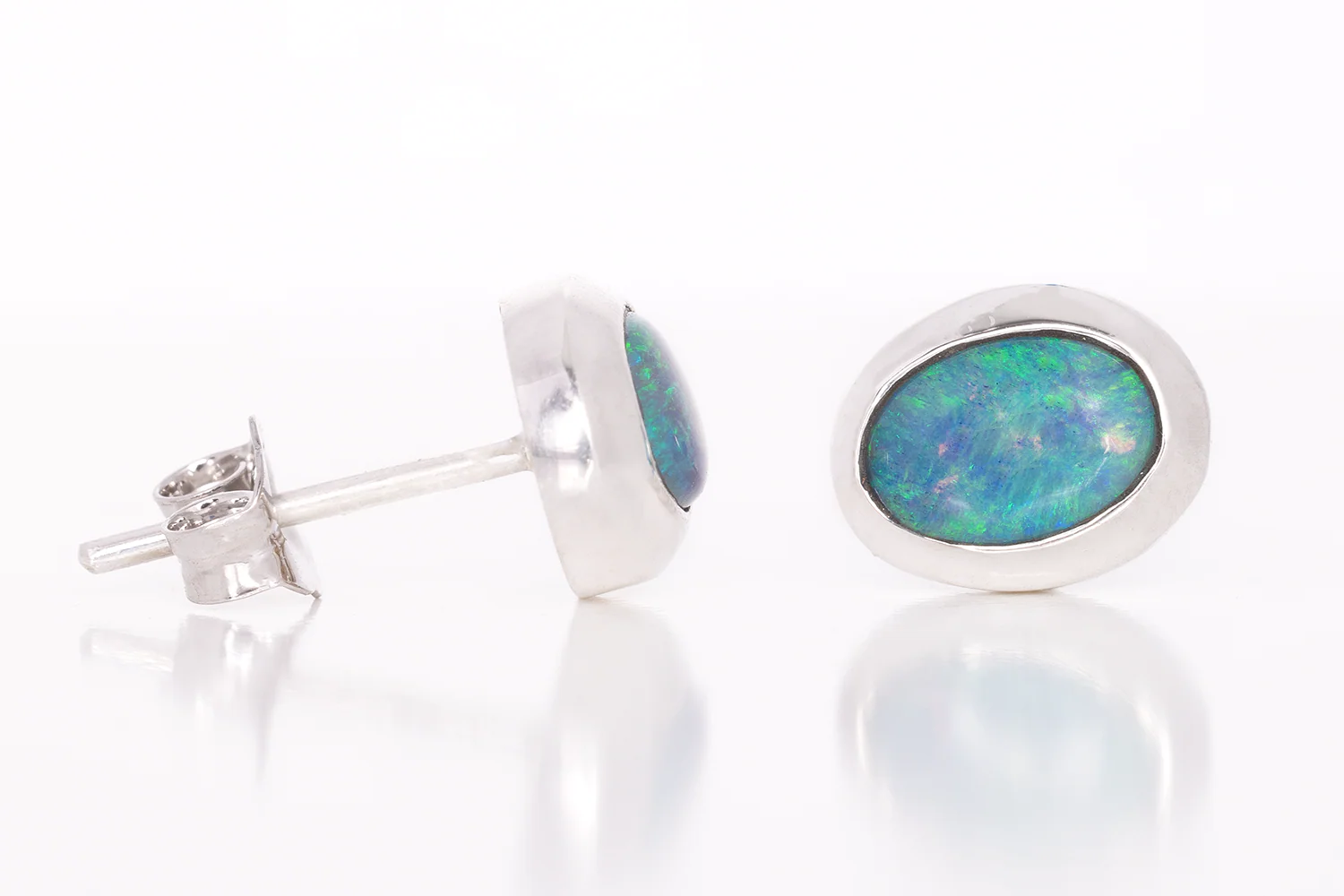 Gabriel Earrings Sterling Silver with 1.29ct Dark Opals - Image 2