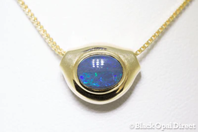 Pod 14kt Gold Slider with Black Opal - Image 2