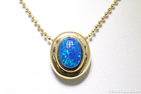 Gold Ningaloo pendant with black opal doublet - Image 2