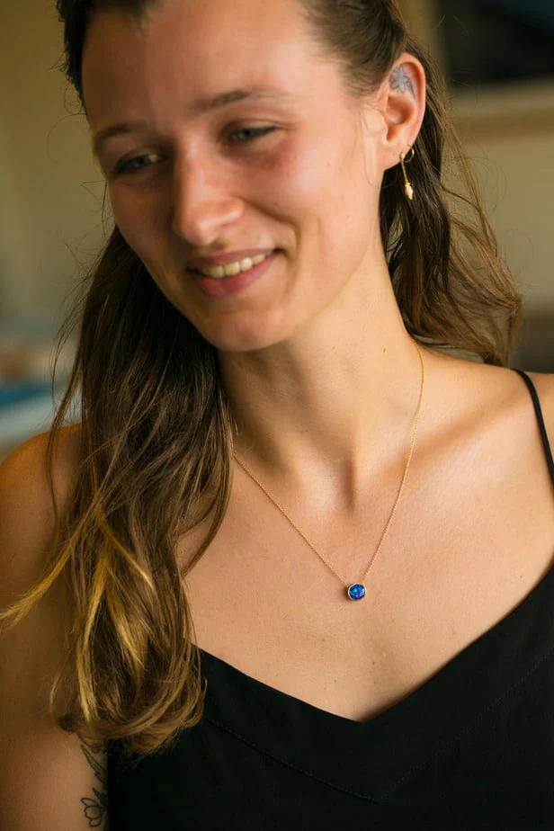 Johanna 18kt Gold Necklace 2.23ct with Black Opal - Image 2