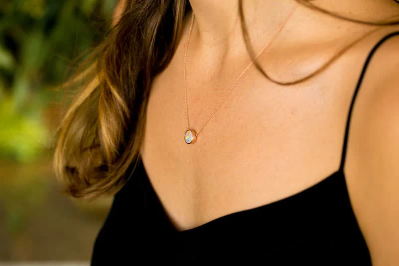 Johanna Necklace 18kt Rose Gold with 1.53ct Crystal Opal - Image 2