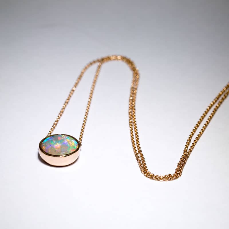 Johanna Necklace 18kt Rose Gold with 1.53ct Crystal Opal - Image 3
