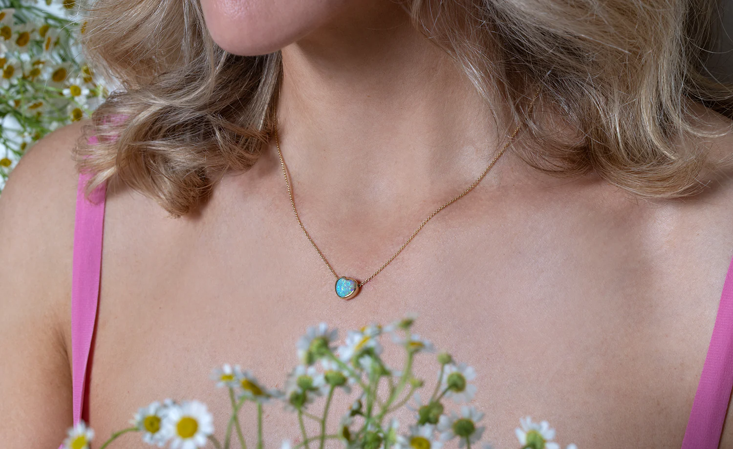 Johanna Necklace Gold with 2.13ct Crystal Opal - Image 4