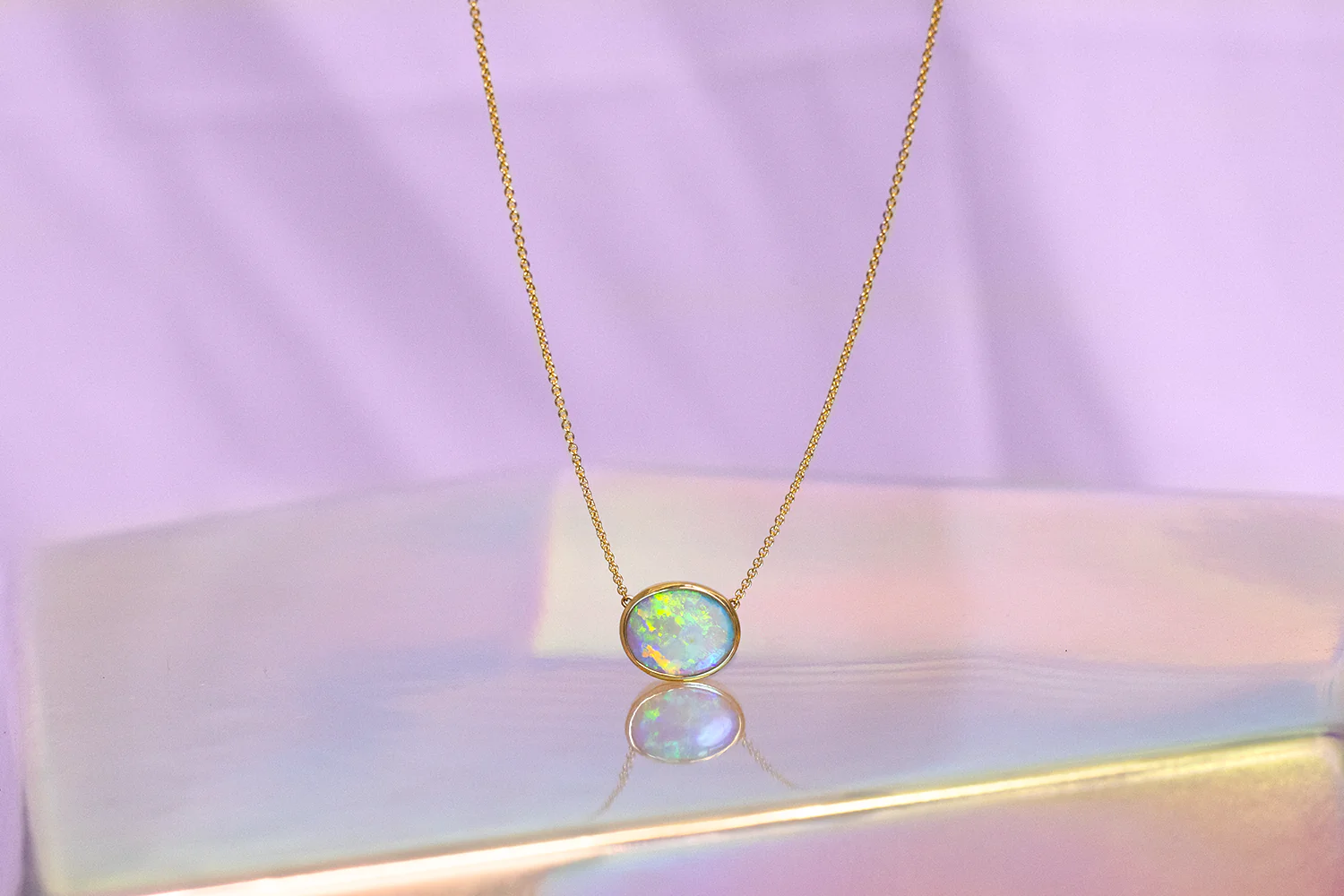 Johanna Necklace Gold with 2.23ct Crystal Opal - Image 2