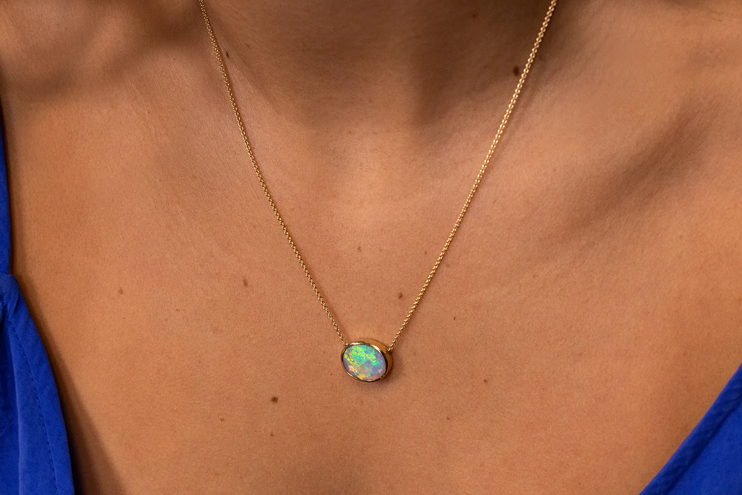 Johanna Necklace Gold with 2.23ct Crystal Opal - Image 8