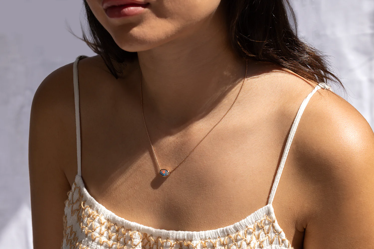Johanna Necklace Rose Gold with 1.07ct Dark Opal - Image 4