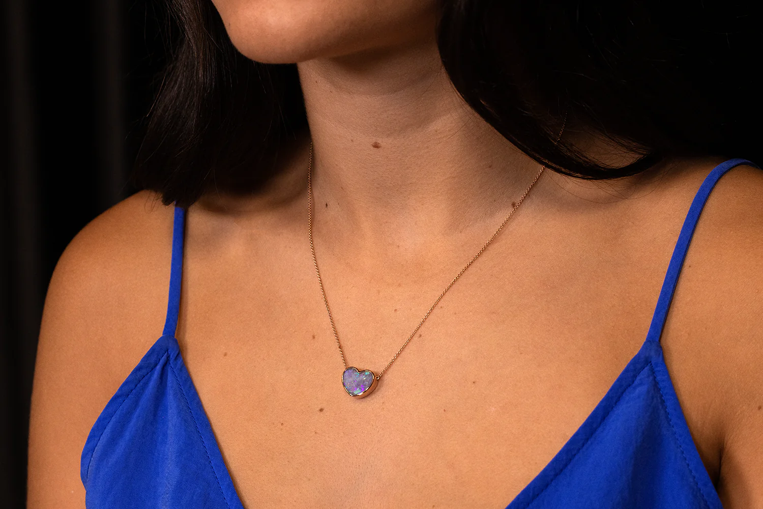 Johanna Necklace Rose Gold with 4.02ct Dark Opal - Image 4