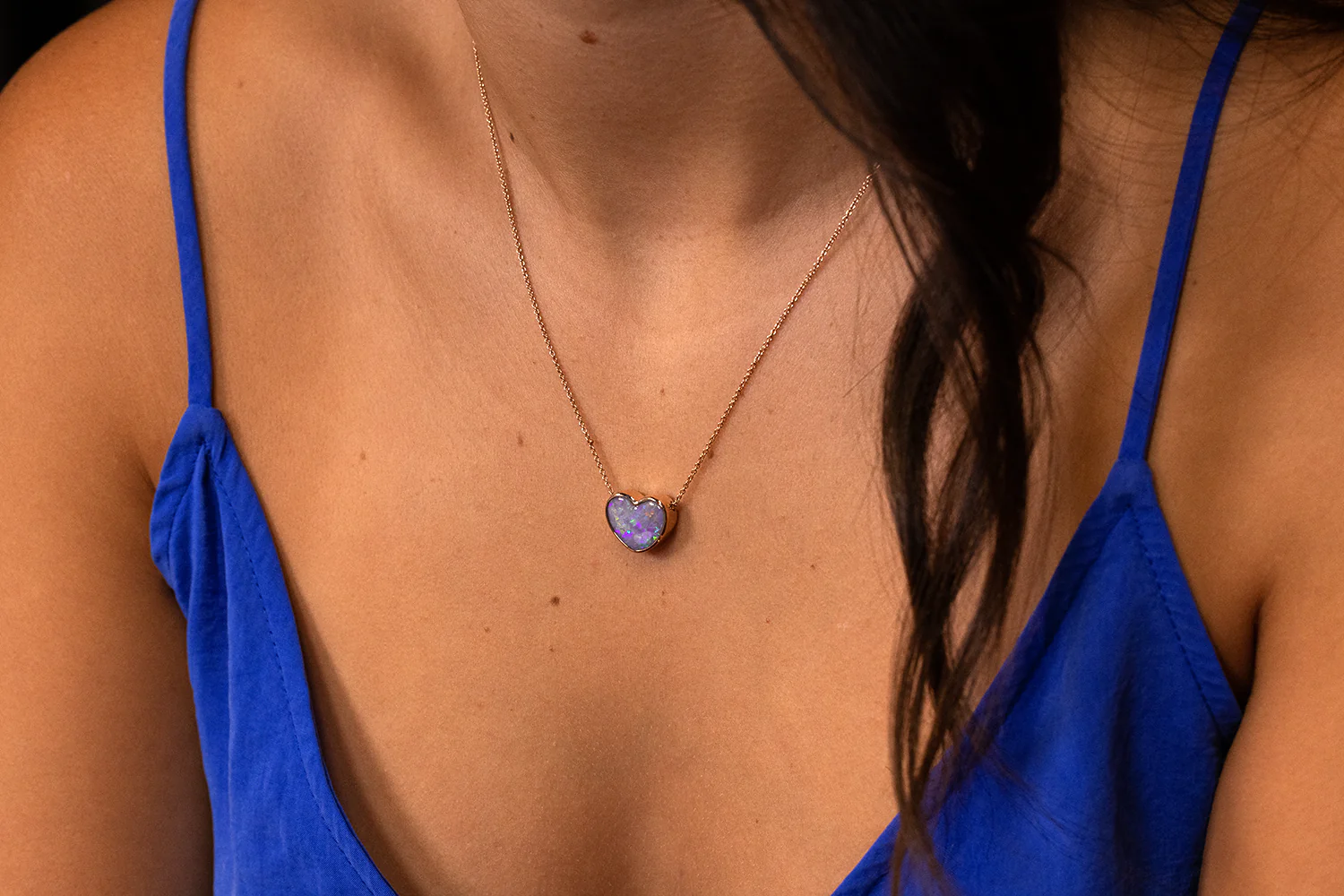 Johanna Necklace Rose Gold with 4.02ct Dark Opal - Image 5