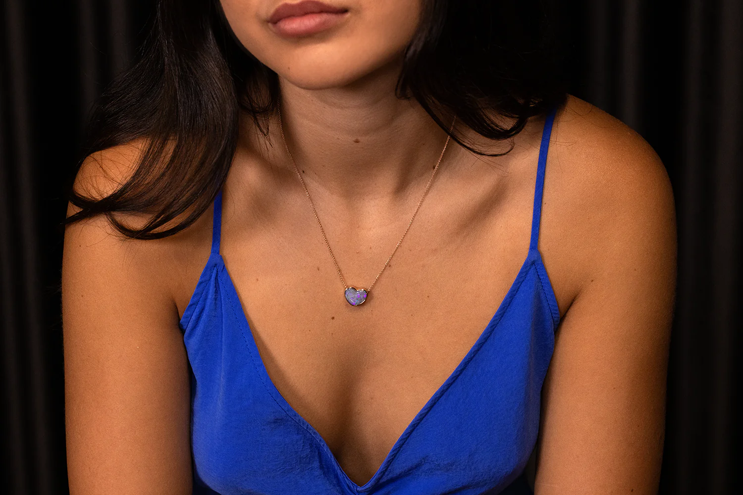 Johanna Necklace Rose Gold with 4.02ct Dark Opal - Image 6