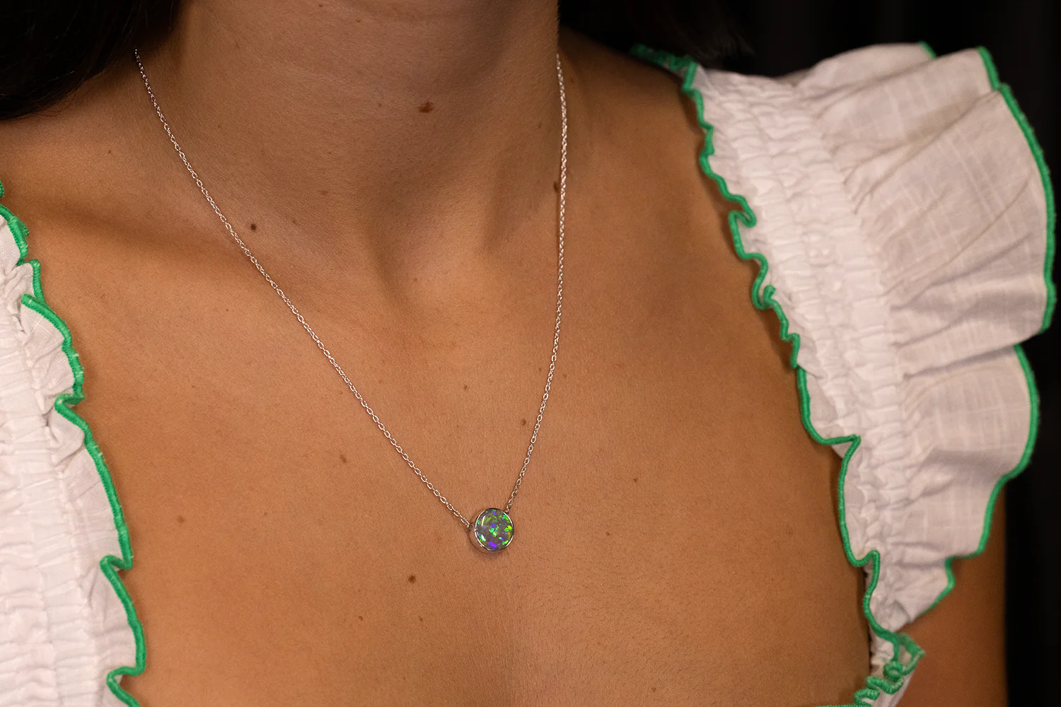 Johanna Necklace Sterling Silver with 1.58ct Crystal Opal - Image 3