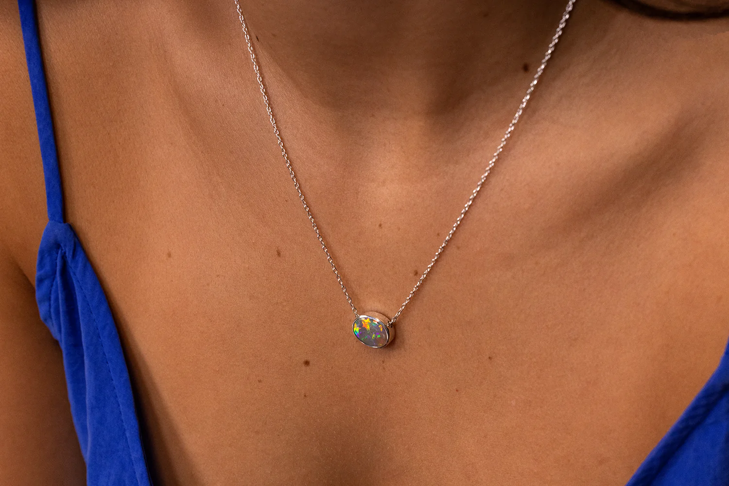 Johanna Necklace Sterling Silver with 1.85ct Dark Opal - Image 3