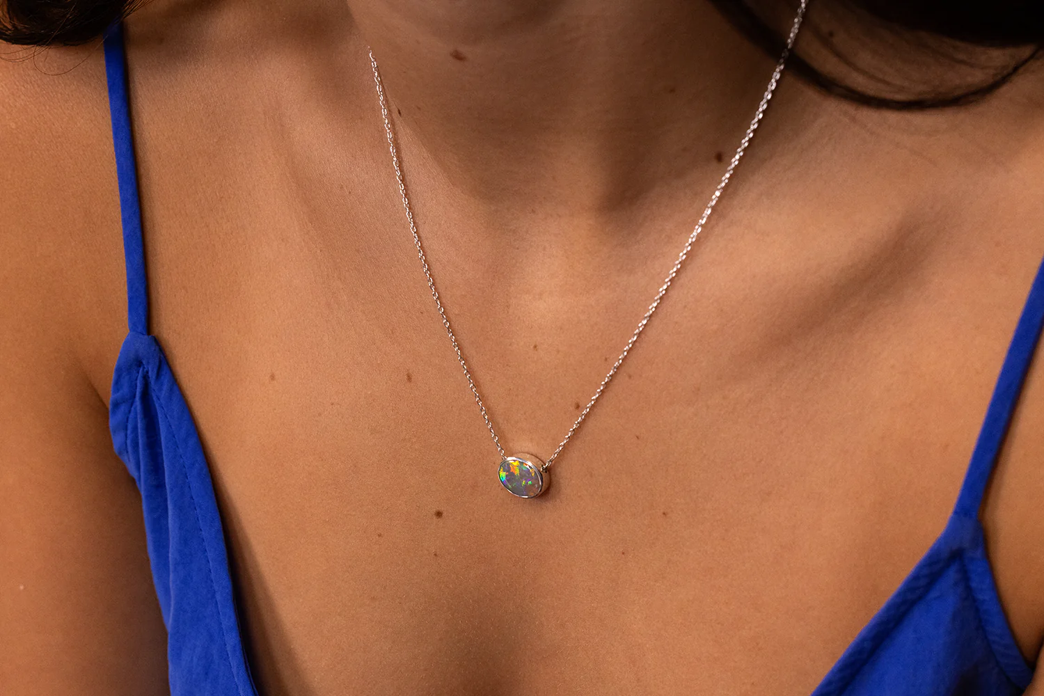 Johanna Necklace Sterling Silver with 1.85ct Dark Opal - Image 4
