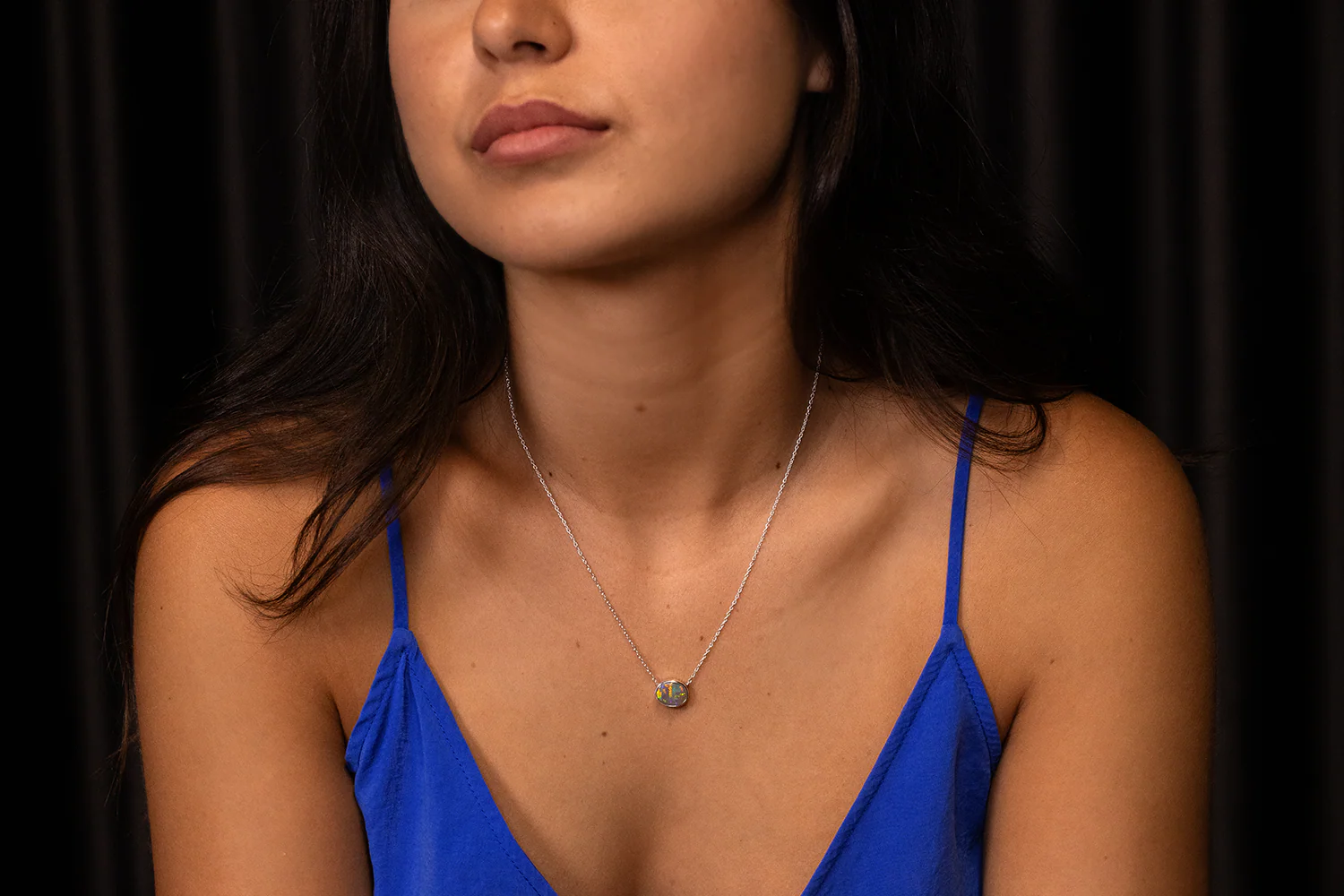 Johanna Necklace Sterling Silver with 1.85ct Dark Opal - Image 5