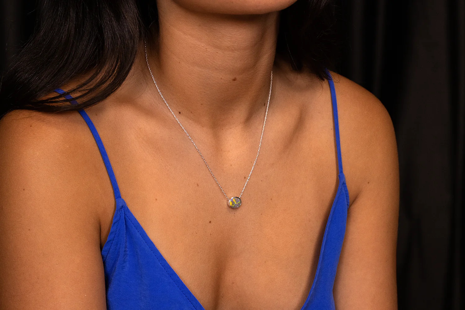 Johanna Necklace Sterling Silver with 1.85ct Dark Opal - Image 6