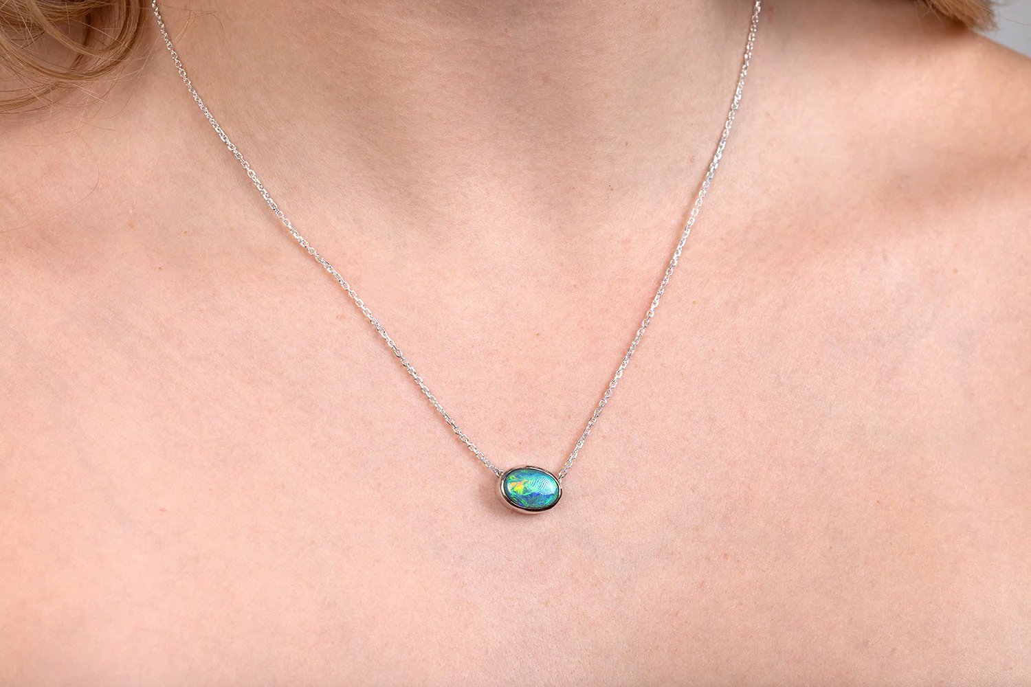 Johanna Necklace Sterling Silver with 2.72ct Dark Opal - Image 2