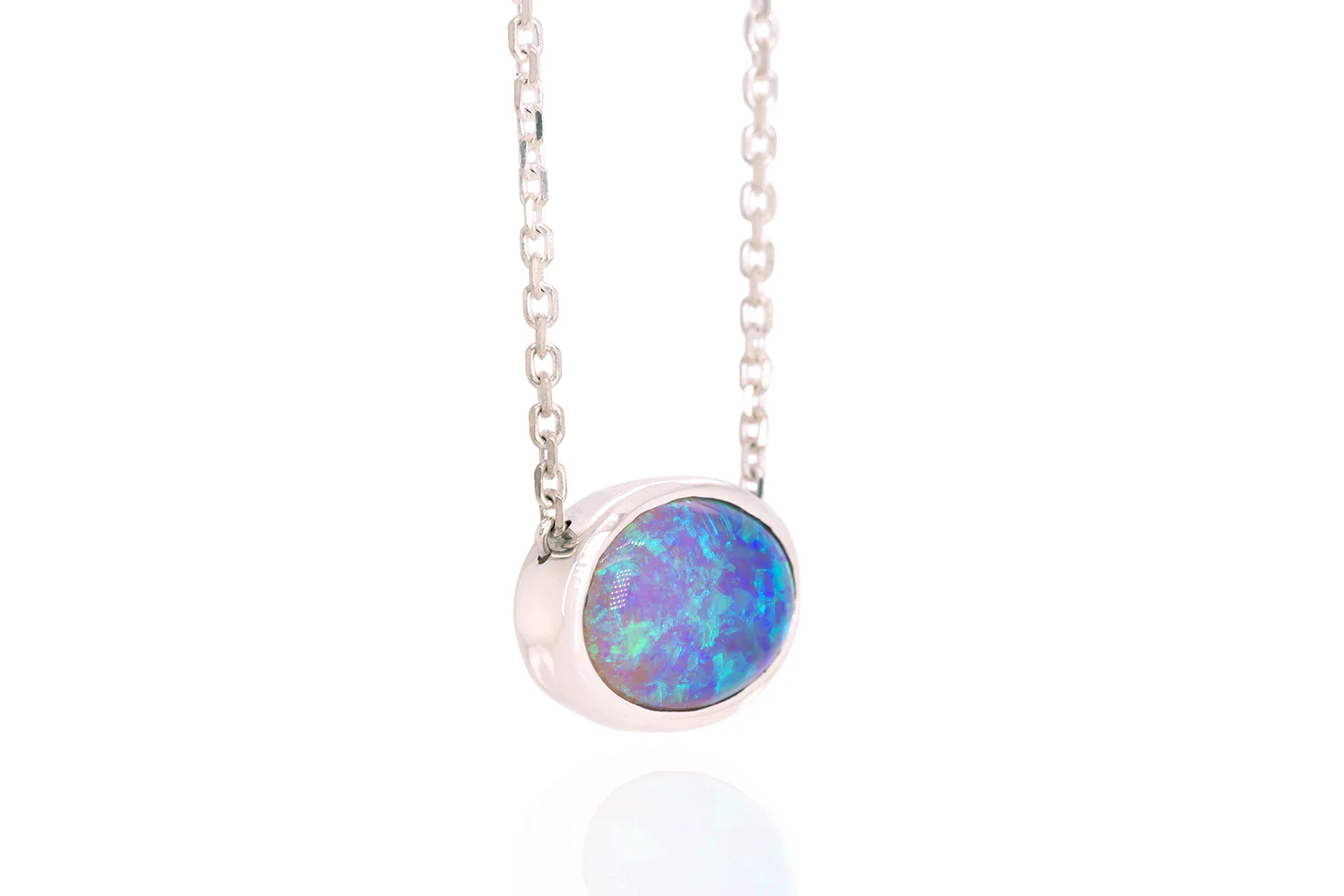 Johanna — Sterling Silver 2.58 ct Crystal Opal Necklace - Image 3