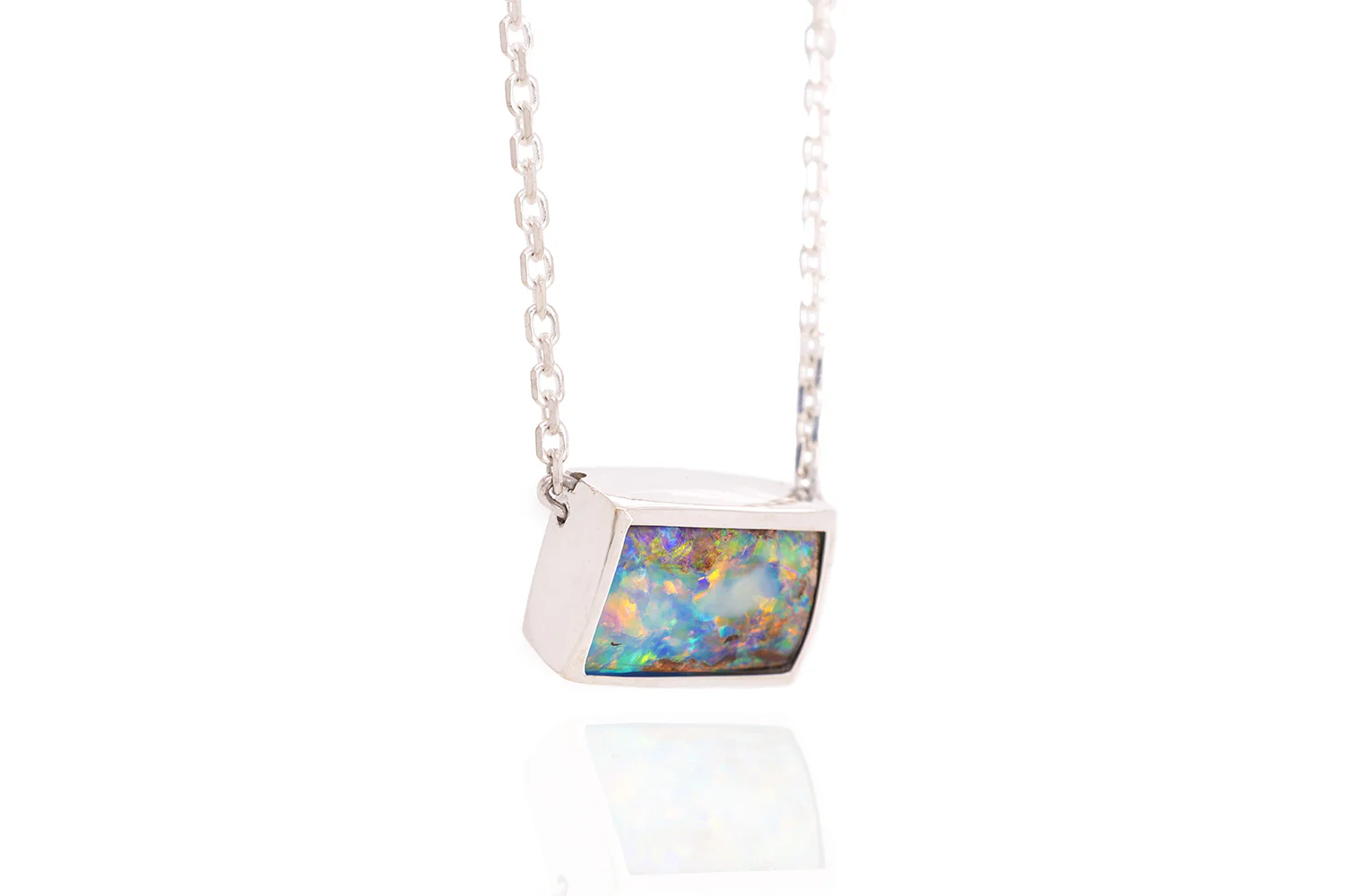 Johanna — Sterling Silver 2.60 ct Boulder Opal Necklace - Image 3