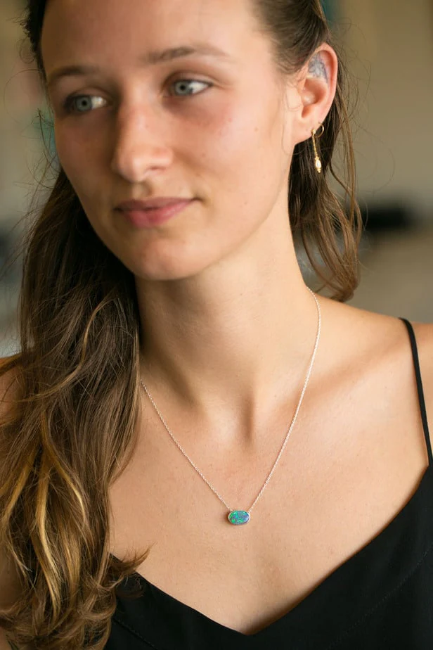 Johanna Sterling Silver Necklace with 1.99ct Dark Opal - Image 2