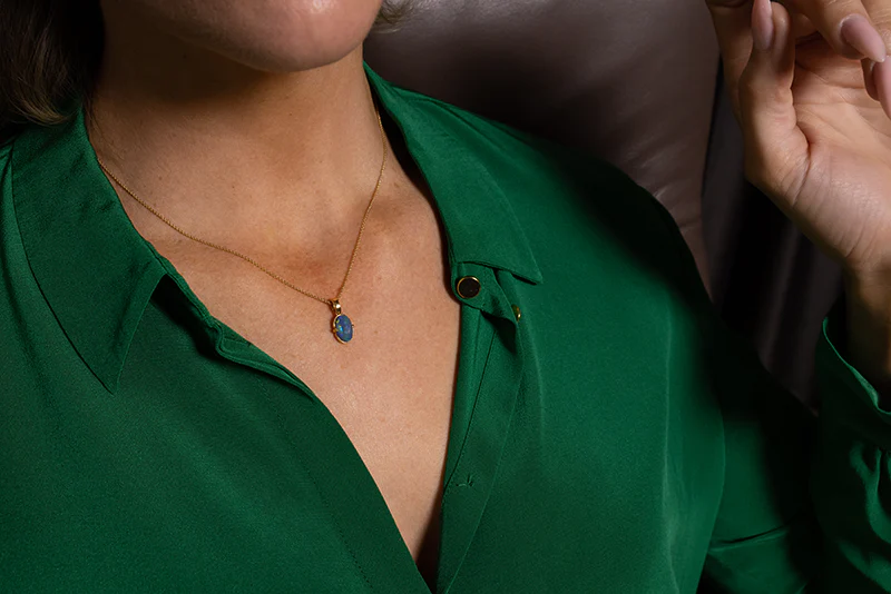 Paloma Necklace Gold 1.88Ct Black Opal - Image 2
