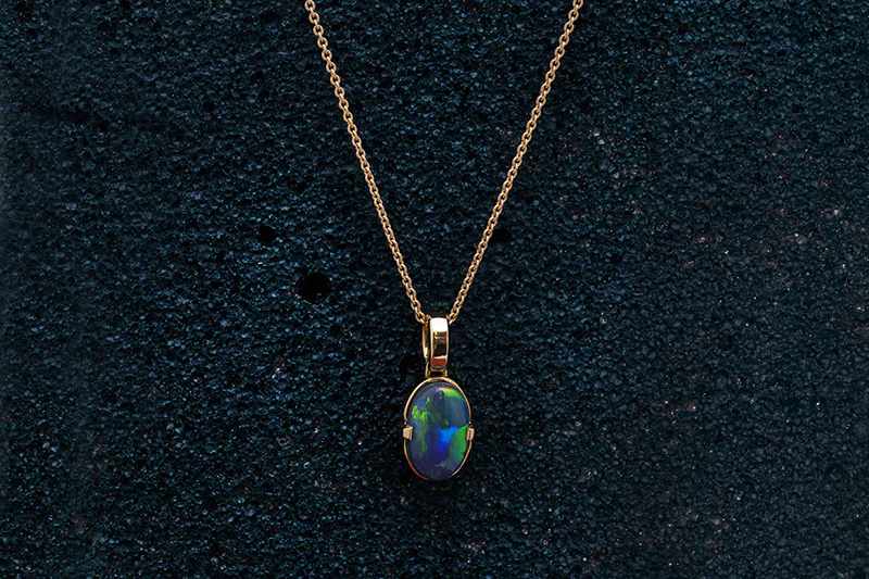 Paloma Necklace Gold 1.88Ct Black Opal - Image 3