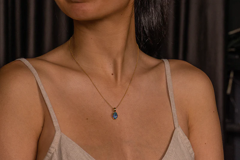 Paloma Necklace Gold 1.88Ct Black Opal - Image 4