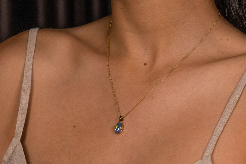 Paloma Necklace Gold 1.88Ct Black Opal - Image 5