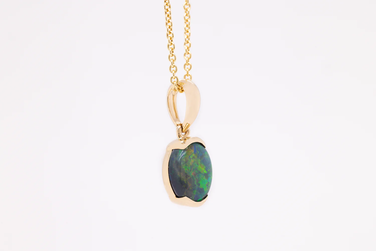 Pendant 14kt Gold with 1.20ct Black Opal - Image 2