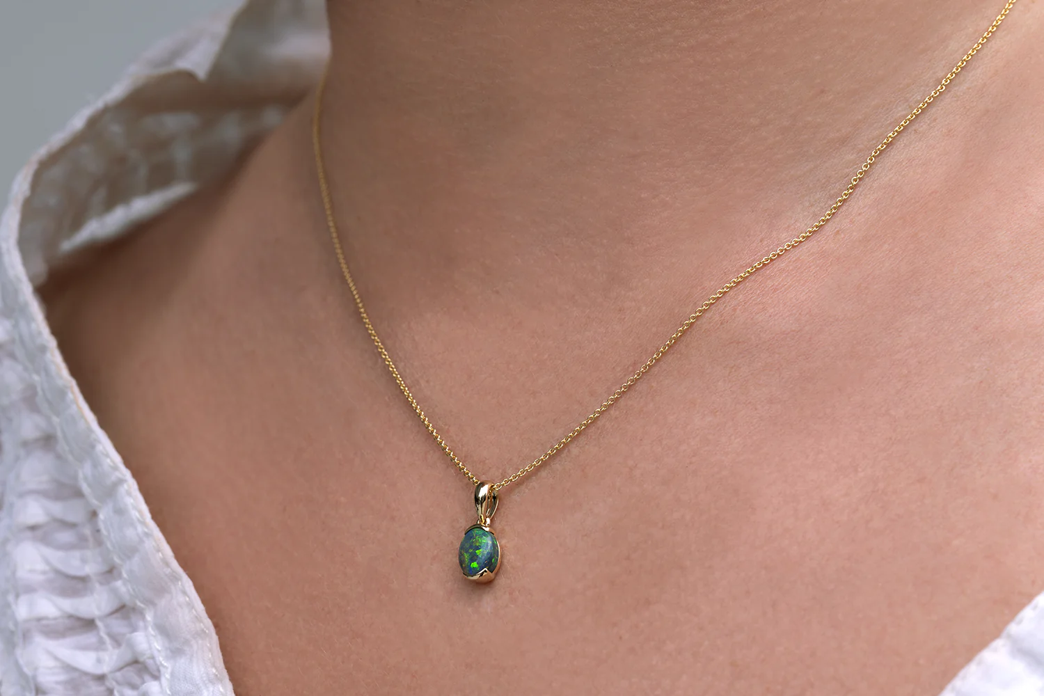 Pendant 14kt Gold with 1.20ct Black Opal - Image 4