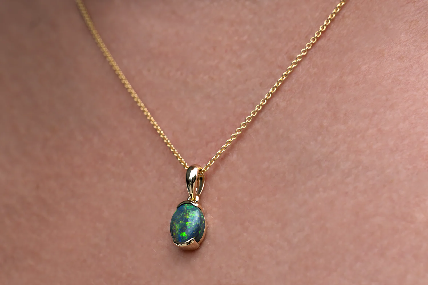 Pendant 14kt Gold with 1.20ct Black Opal - Image 5