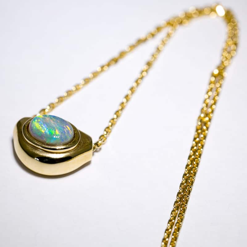 Pod 14kt Gold Slider with Crystal Opal - Image 2
